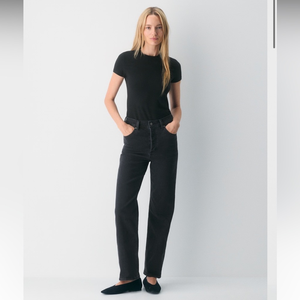 Aritzia Denim Forum The Arlo Hi-Rise Straight Jean Black Size 24